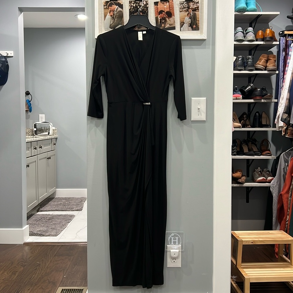 Formal Black Wrap Dress